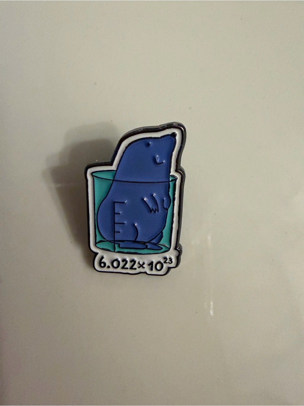 Blue Avogadro's Number Enamel Pin - Blue